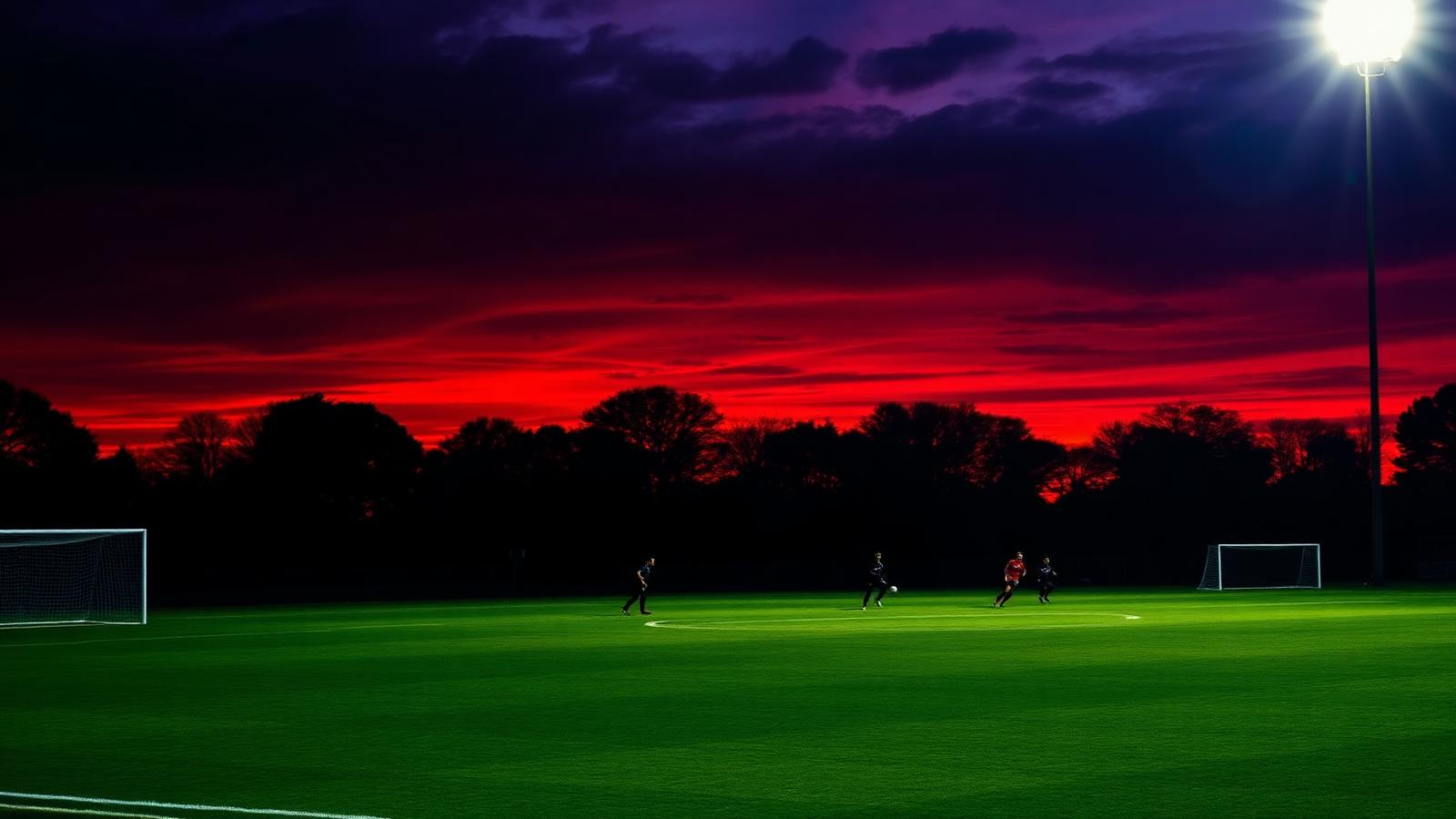 Silverdale Elite FC playing under floodlights at Walstead Road